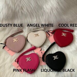 JUICY COUTURE No Rules Heart Zip Around Wristlets (5) COLORS TO PICK